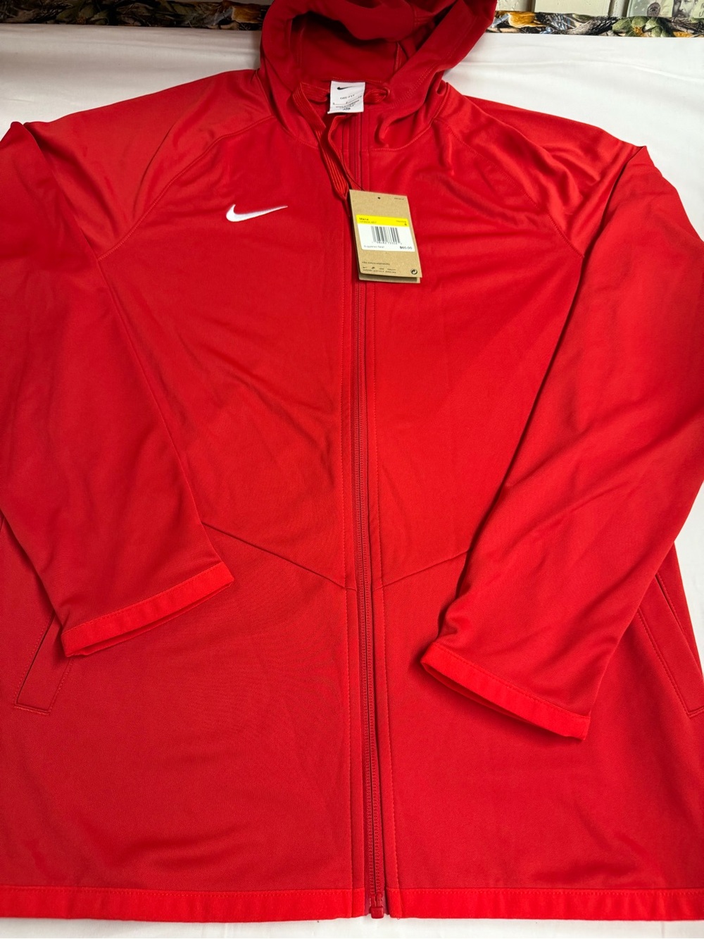 Nike Women's Bright Red Full-Zip Hoodie Jacket